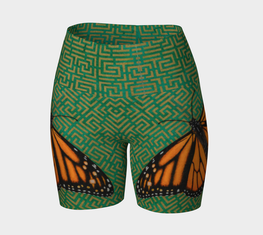 Yoga Shorts - Monarch Butterfly