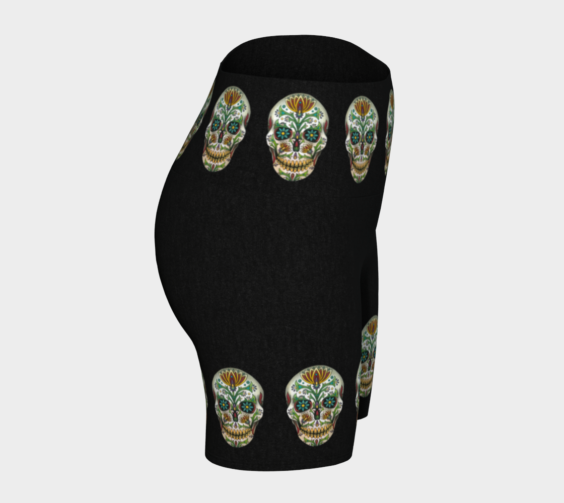 Yoga Shorts - Black Skull