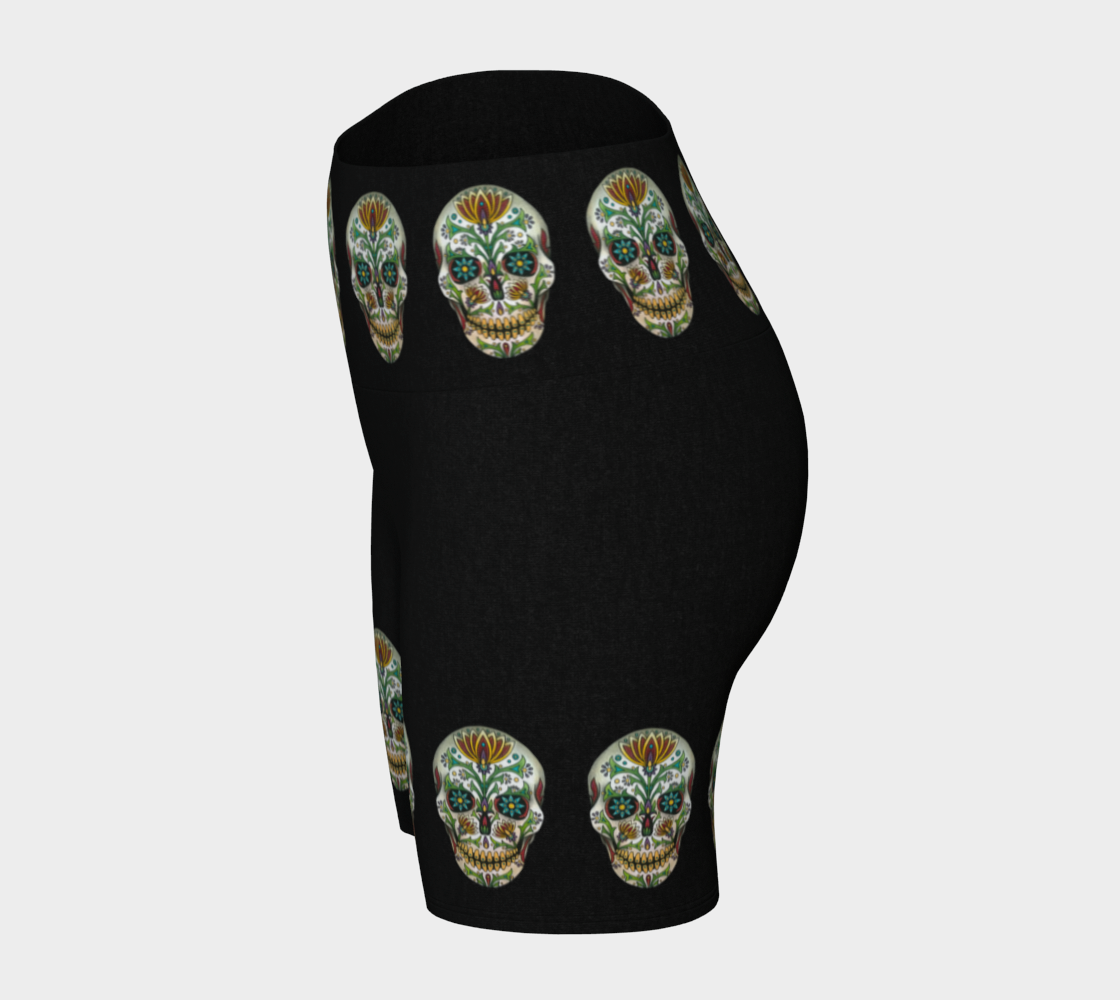 Yoga Shorts - Black Skull