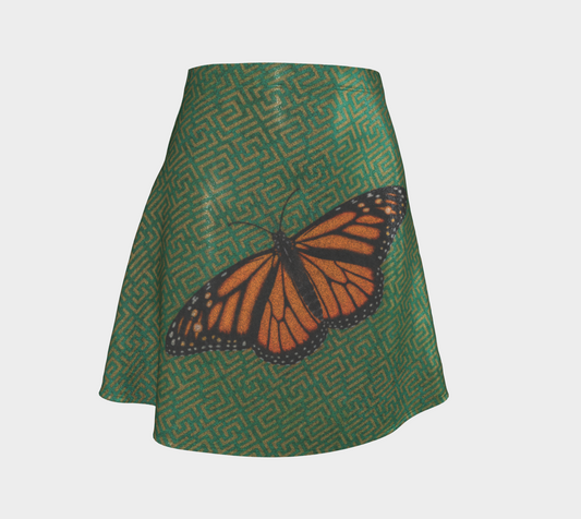 Flare Skirt - Monarch Butterfly Angled