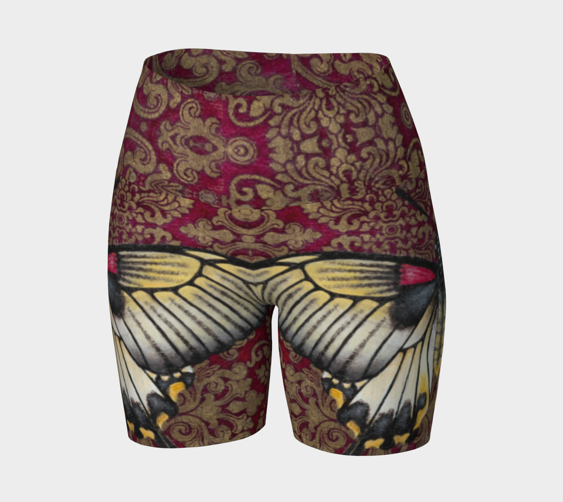 Yoga Shorts - Great Mormon Butterfly