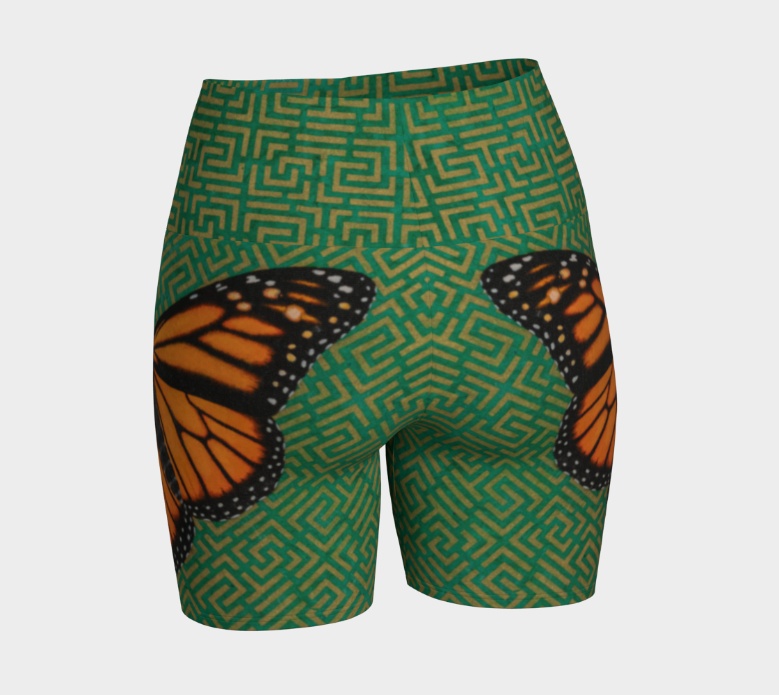 Yoga Shorts - Monarch Butterfly